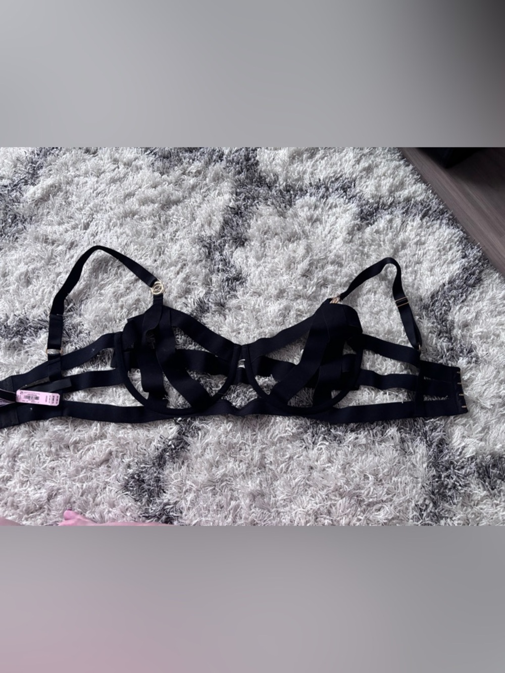 Victoria's Secret Black Strappy Open  Cage Sexy Underwire Bra